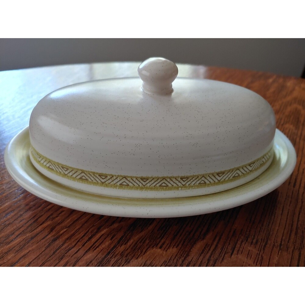 Franciscan Earthenware Hacienda Green Butter Dish Vintage Perfect Condition